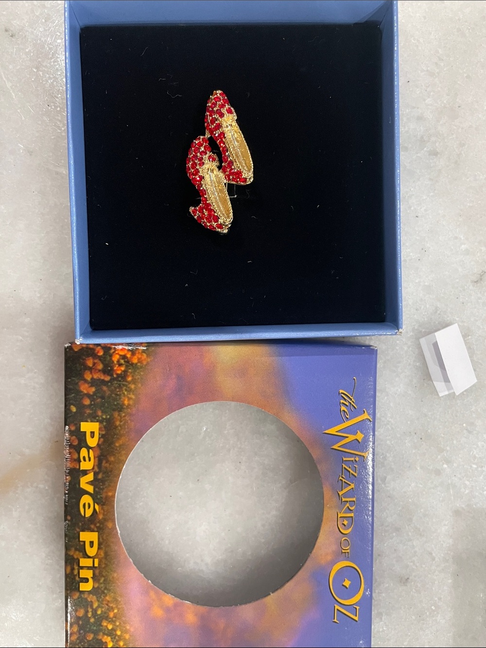 Red and Gold Pavé Pin - Red/Gold Decorative Jewelry